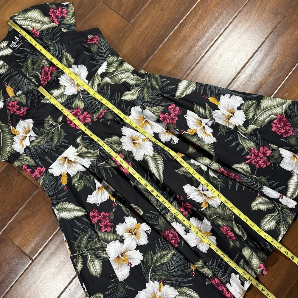 Hell Bunny Women's Size 2XL Black Tropical Floral Sasha Pinup Retro Swing Dress - Picture 4 of 10
